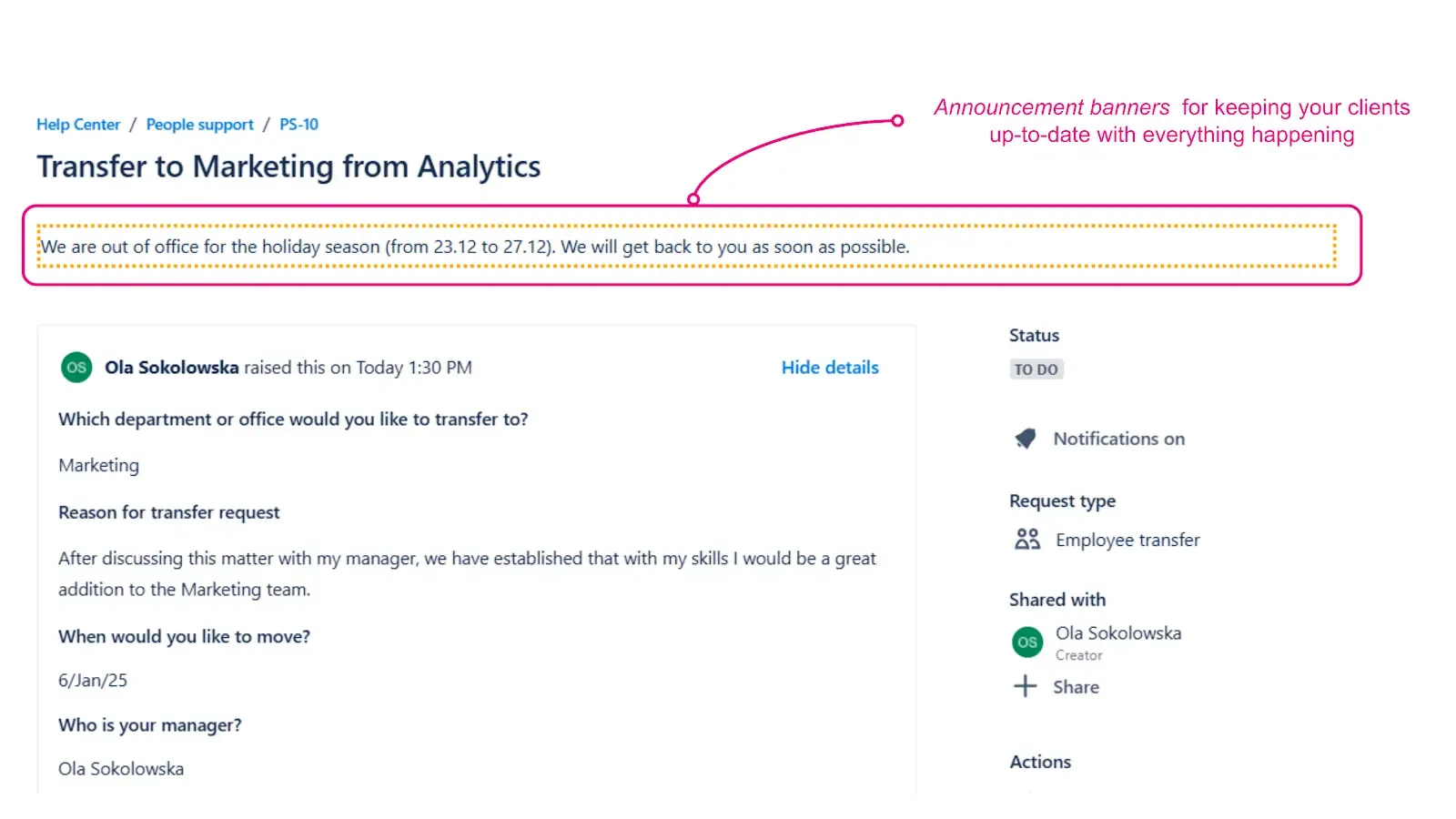 Announcement and Incident Banners