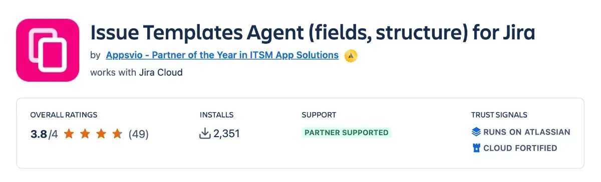 Issue Templates Agent on Atlassian Marketplace