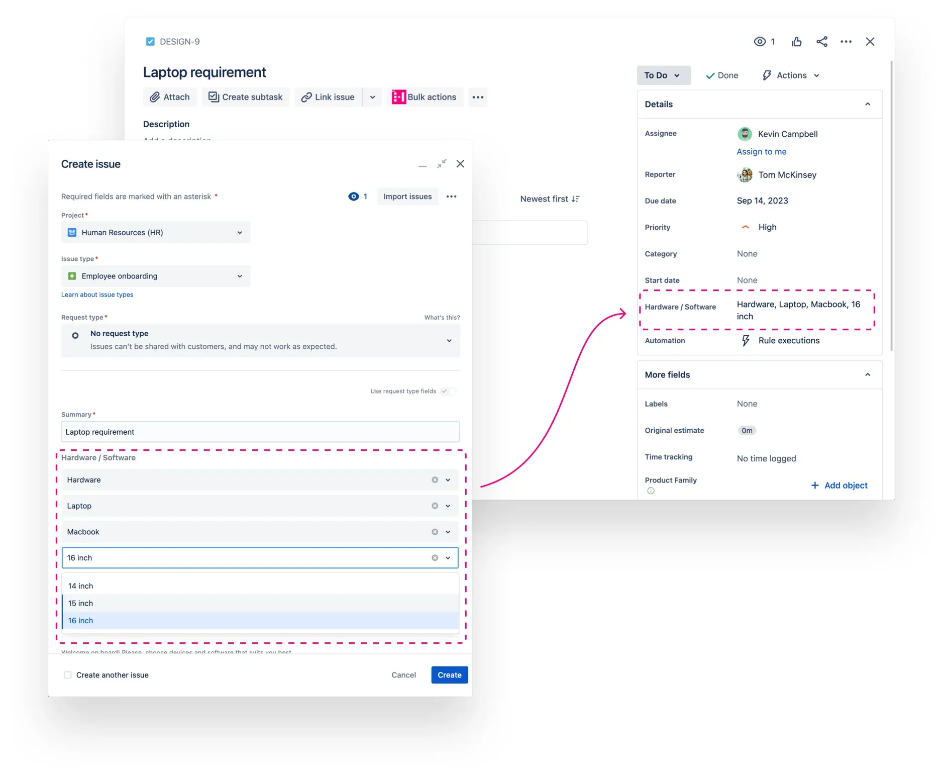 Multi level field in Jira