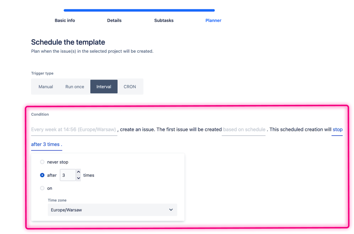 Issue Scheduler for Jira – schedule Jira issue