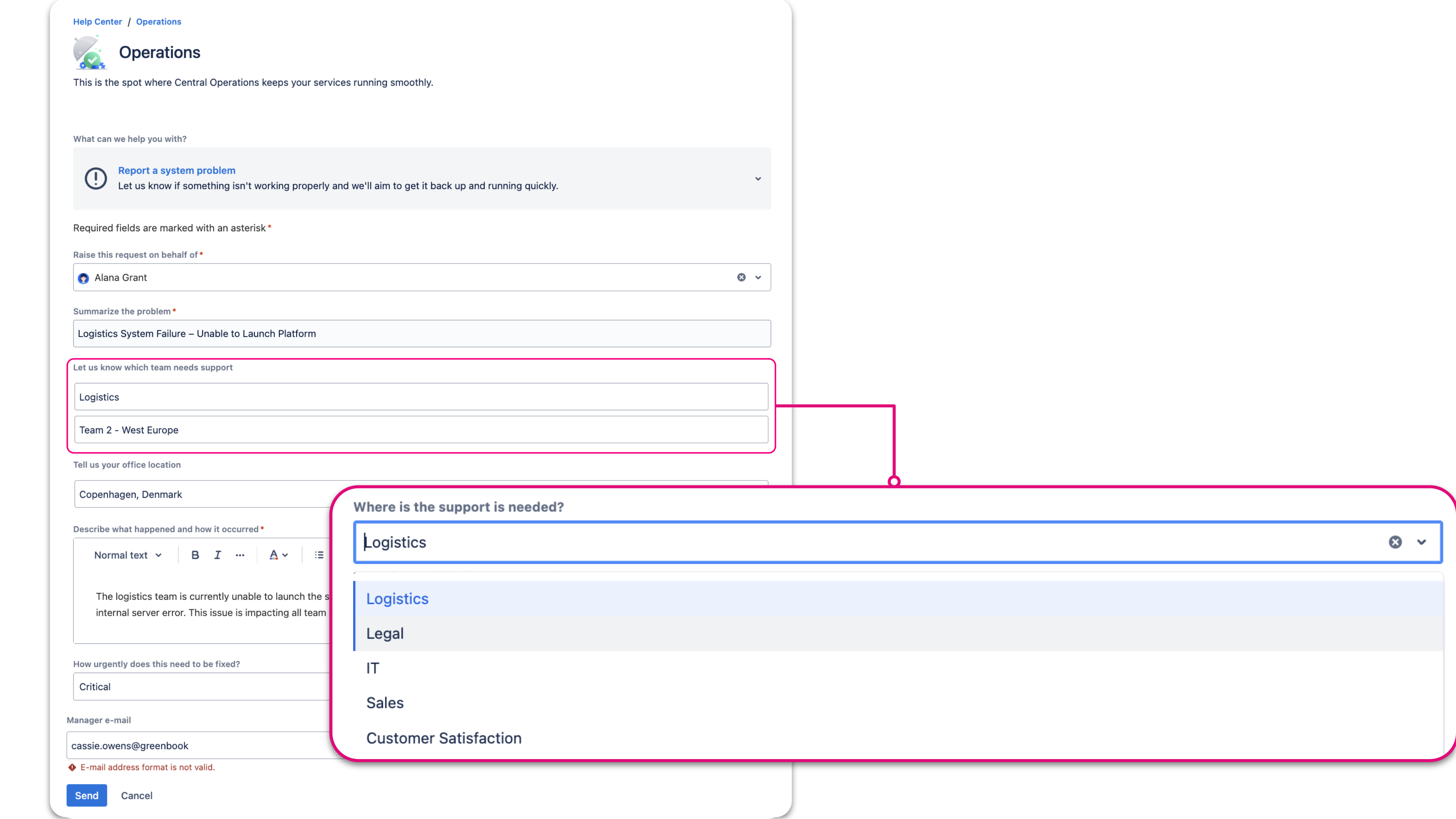 Cascading Select on Customer Portal by Appsvio