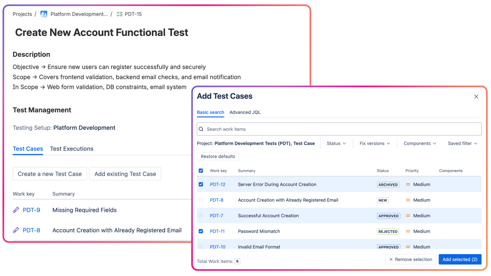Test Plans in JIra with ATM