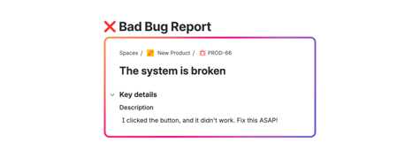 Bad bug report example