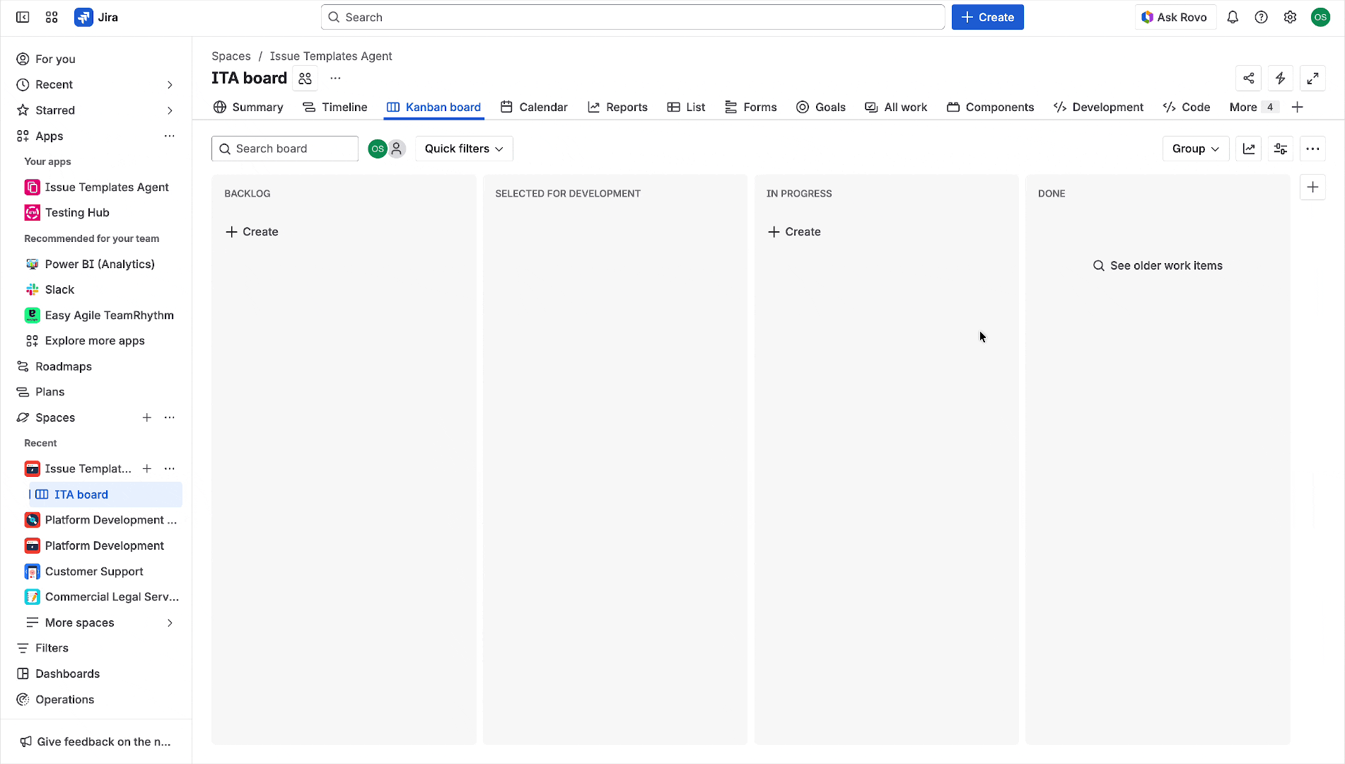 Templates on Create View