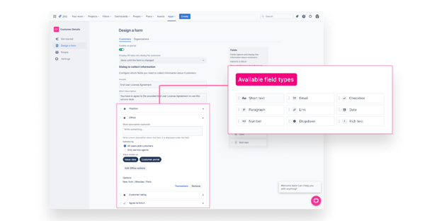 Designing a form in Customer and Organization Management